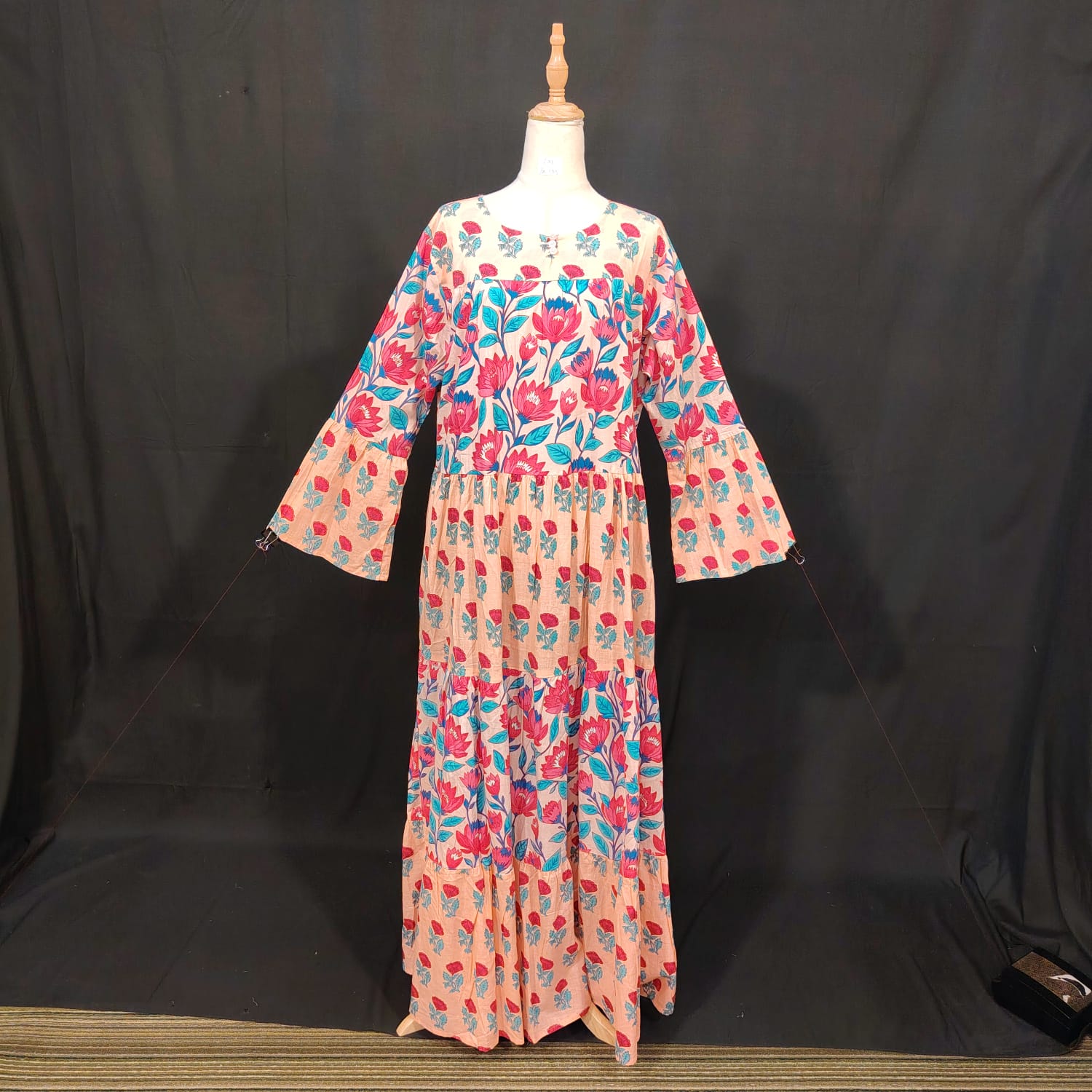 L-XL Moon Cotton Printed Dress 57" Long Jalabiya