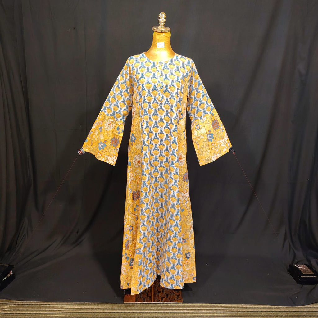 XS-S Saida Cotton Printed Dress 54" Long Jalabiya