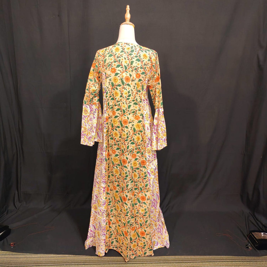 S-M Marry Printed Cotton Dress 57" Long Jalabiya