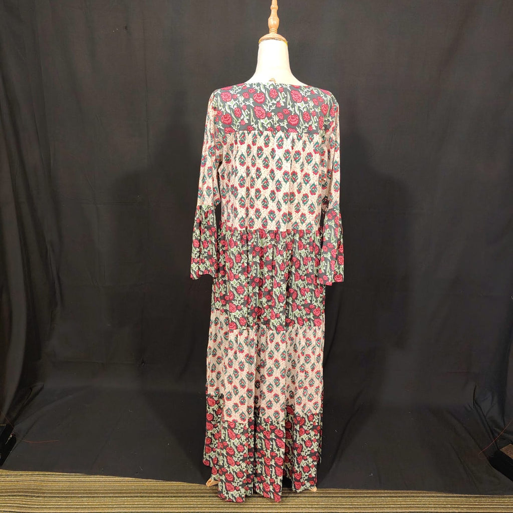 L-XL Moon Cotton Printed Dress 57" Long Jalabiya