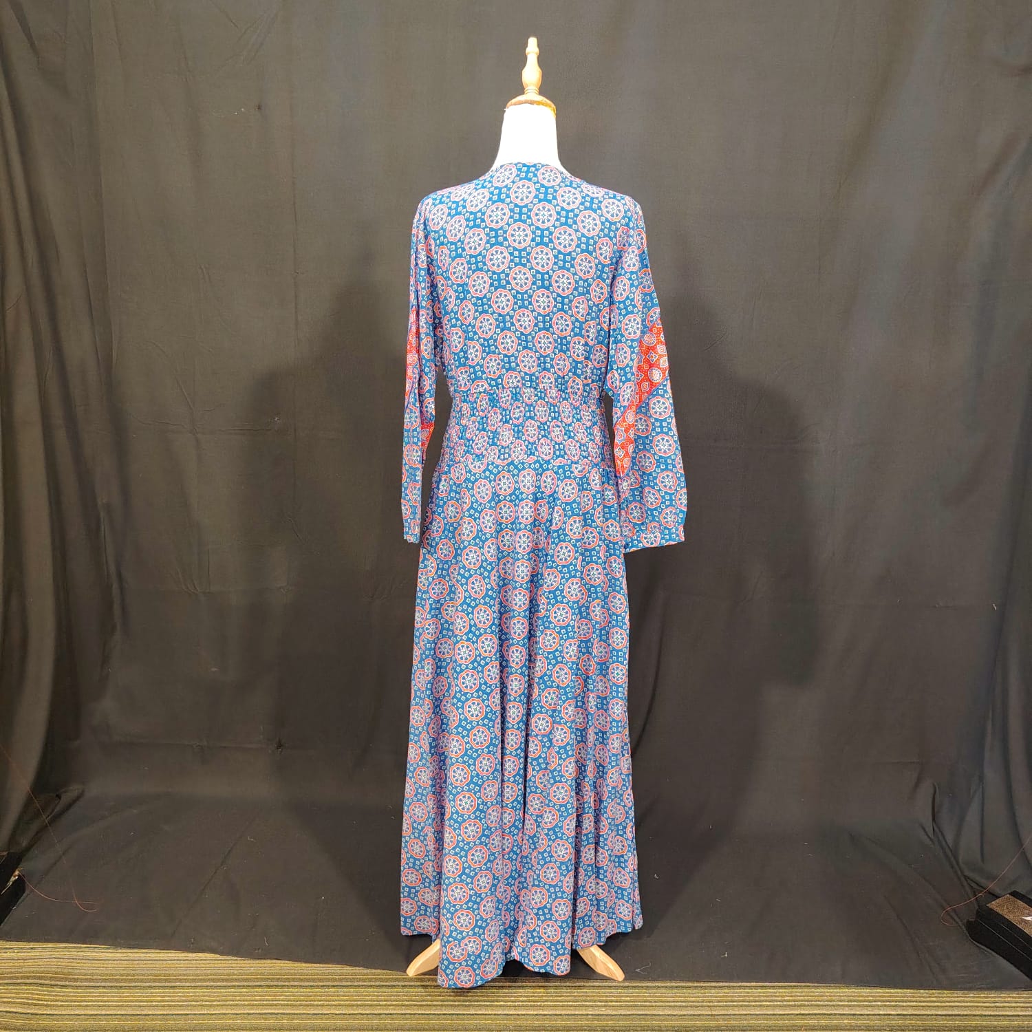 L-XL Mawiya Cotton Printed Dress 57" Long Jalabiya