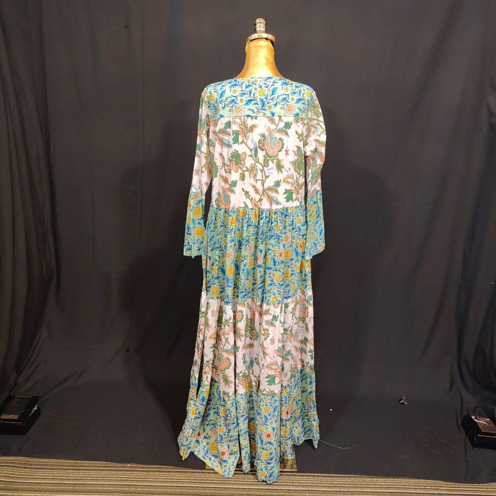 S-M Moon Cotton Printed Dress 57" Long Jalabiya