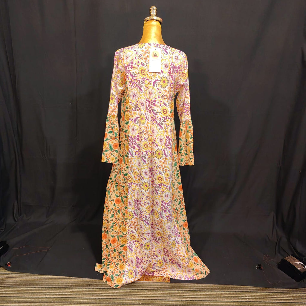 S-M Marry Cotton Printed Dress 57" Long Jalabiya
