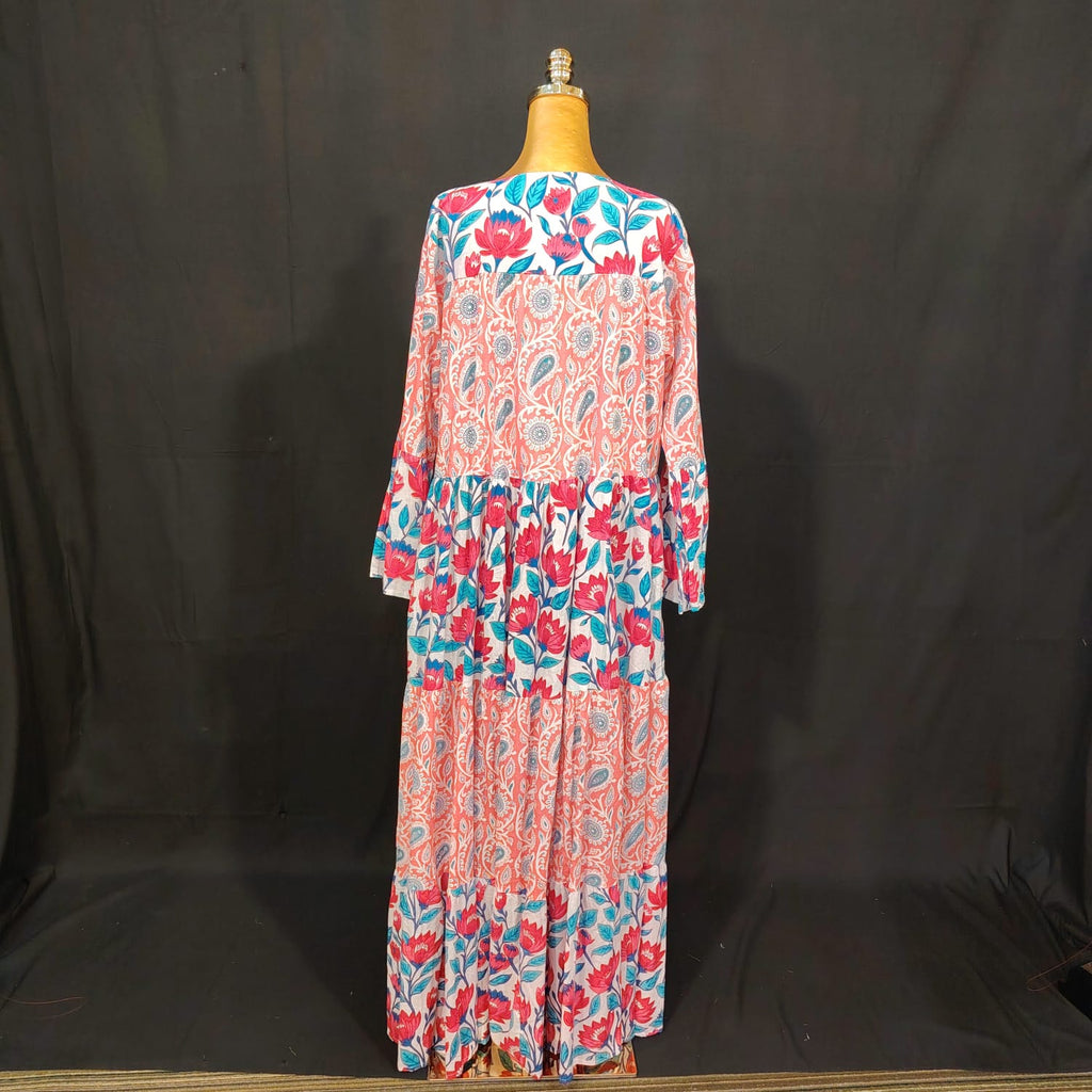 L-XL Moon Cotton Printed Dress 57" Long Jalabiya