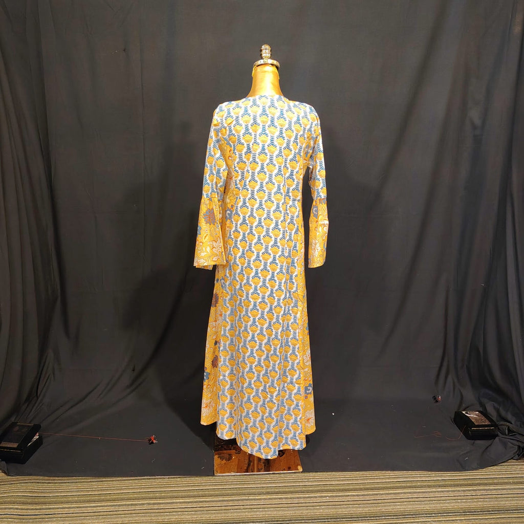 XS-S Saida Cotton Printed Dress 54" Long Jalabiya