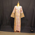 S-M Marry Printed Cotton Dress 57" Long Jalabiya