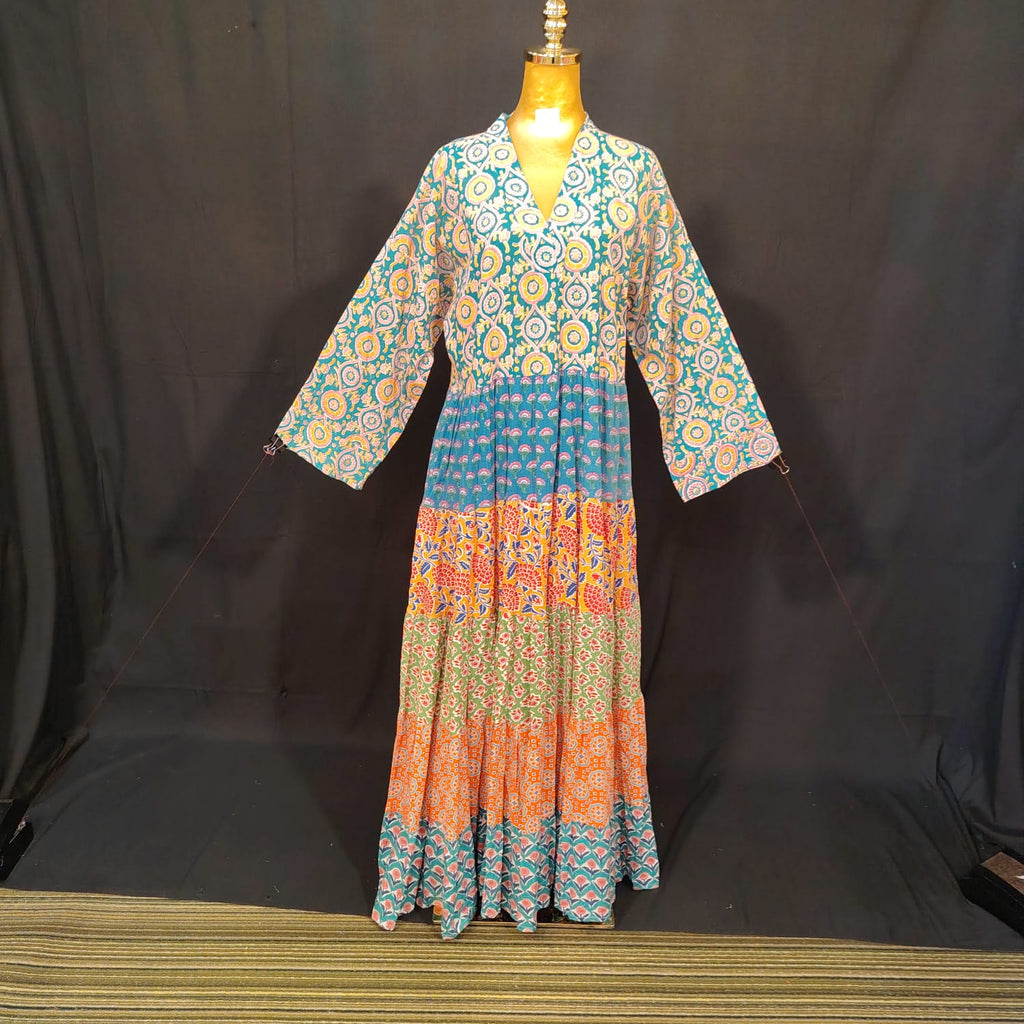 L-XL Maldives Cotton Printed Dress 57" Long Jalabiya