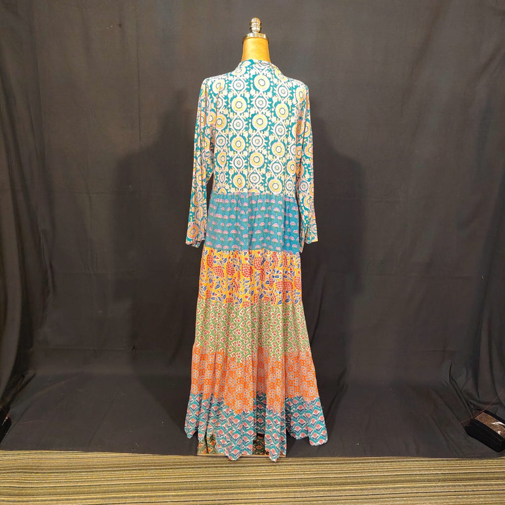 L-XL Maldives Cotton Printed Dress 57" Long Jalabiya