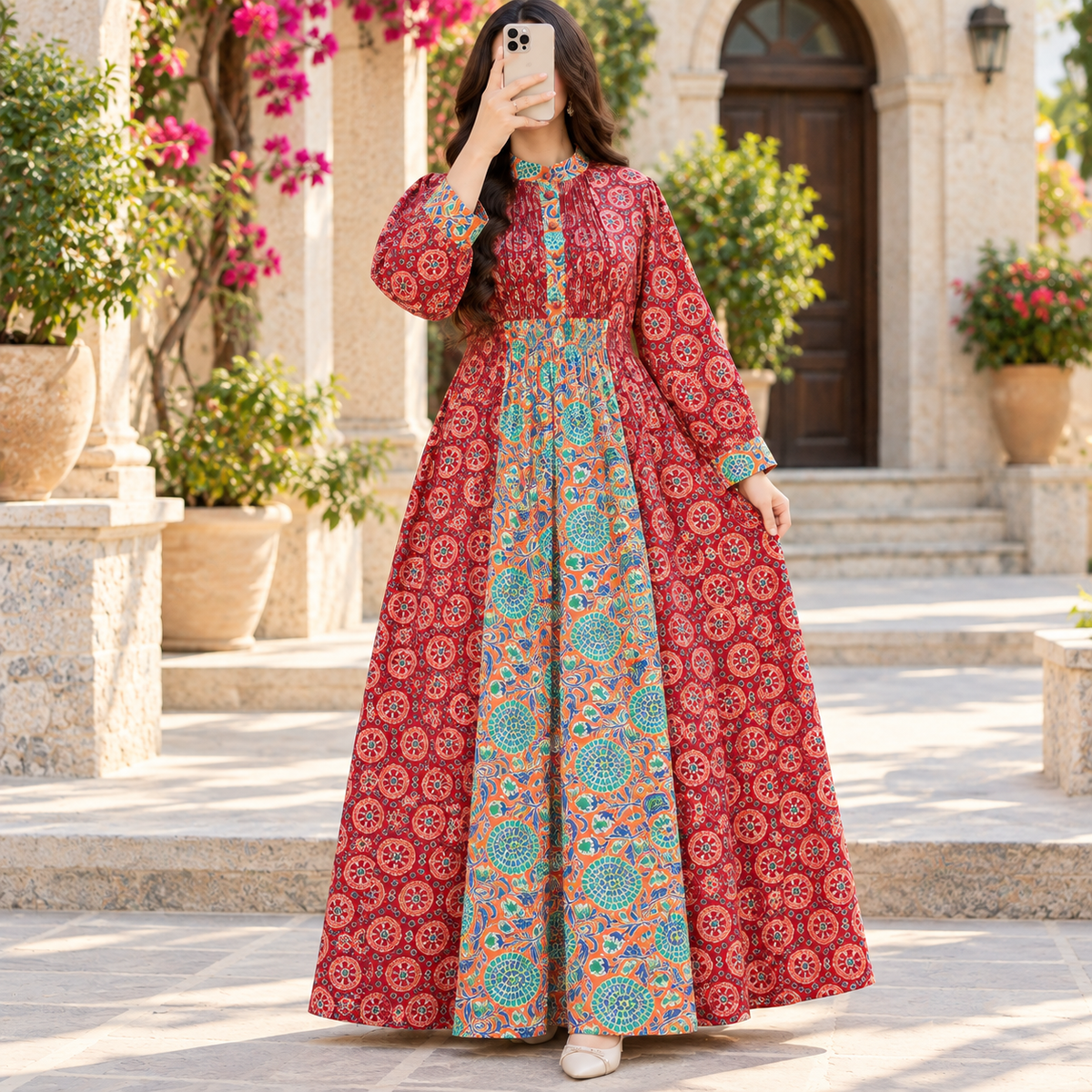 Ash 100% Premium Indian Cotton Jalabiya – Women’s Long Dress.