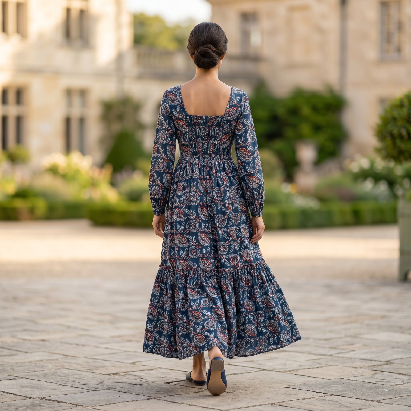 S/M Misba Printed Dress 57" Long Jalabiya