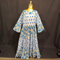 S-M Moon Printed Cotton Dress 57" Long Jalabiya
