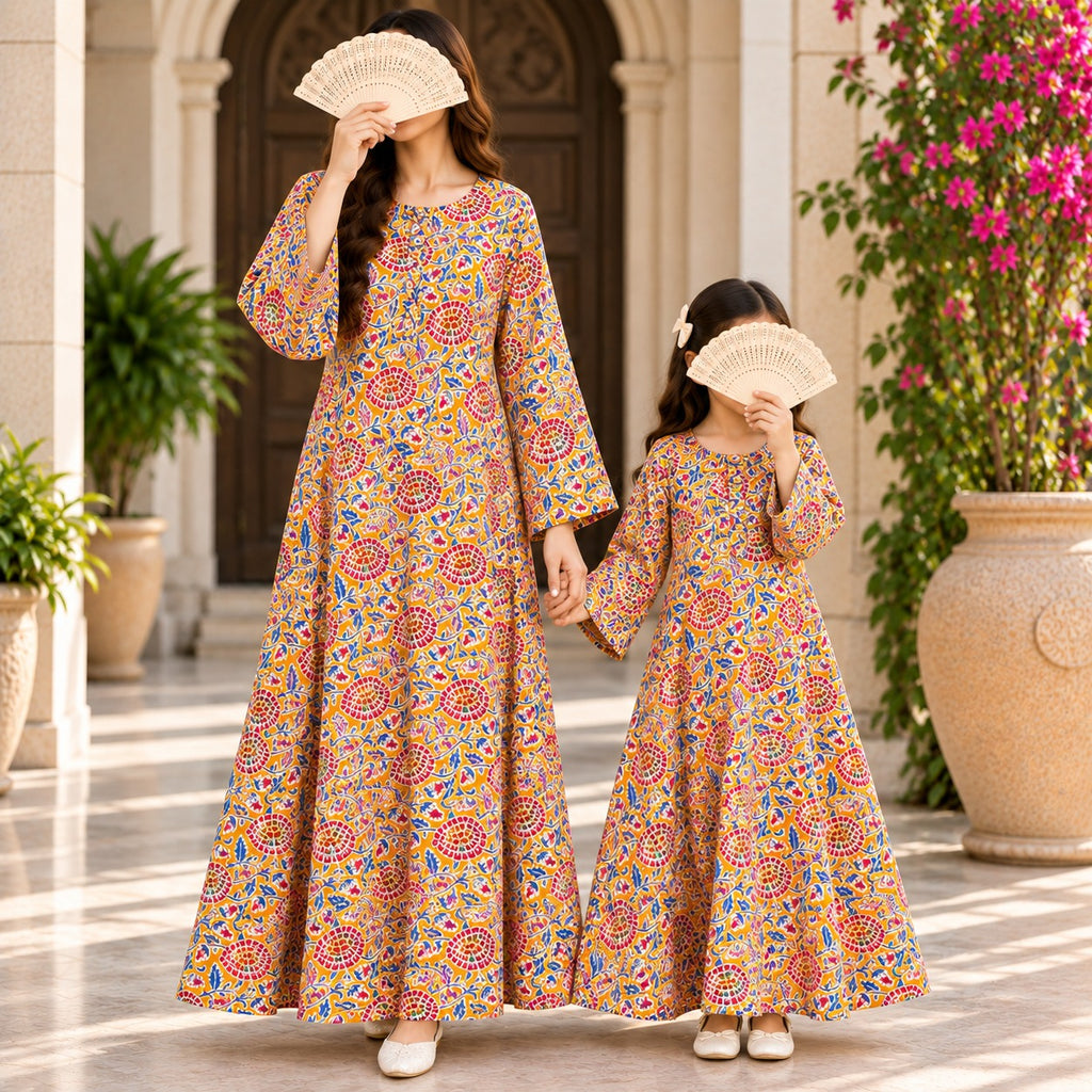 Jenney 100% Premium Indian Cotton Jalabiya – Women’s Long Dress.