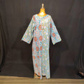 L-XL Noorain Cotton Printed Dress 57" Long Jalabiya