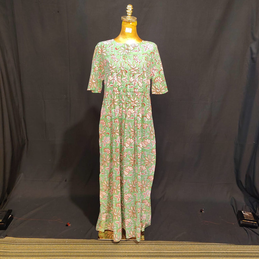 S-M Nahla Cotton Printed Dress 57" Long Jalabiya