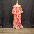 S-M Nawaar Cotton Printed Dress 57" Long Jalabiya
