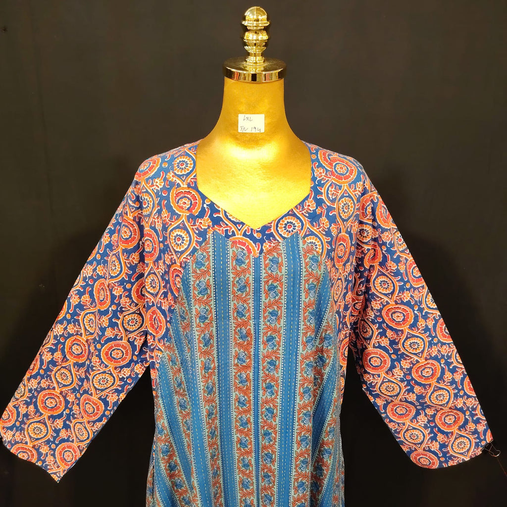 L-XL Naija Cotton Printed Dress 57" Long Jalabiya