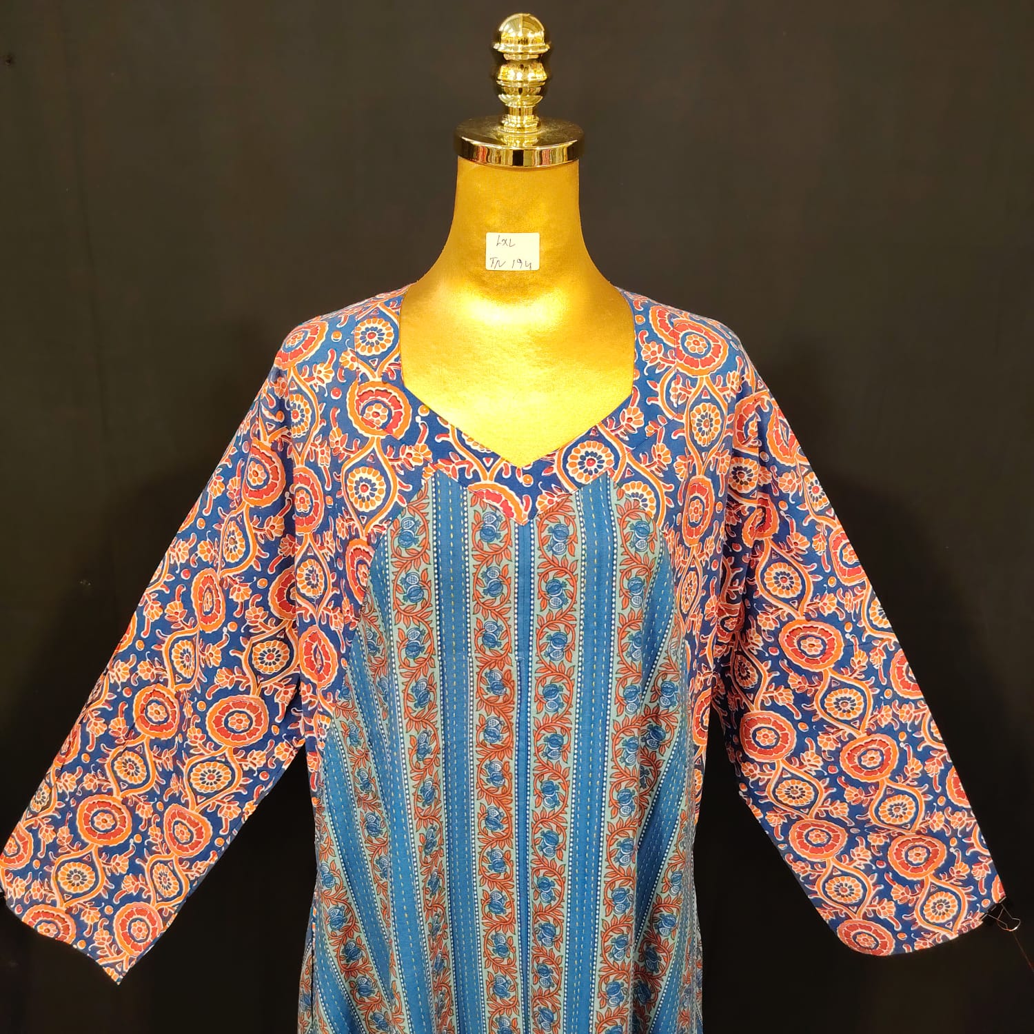 L-XL Naija Cotton Printed Dress 57" Long Jalabiya