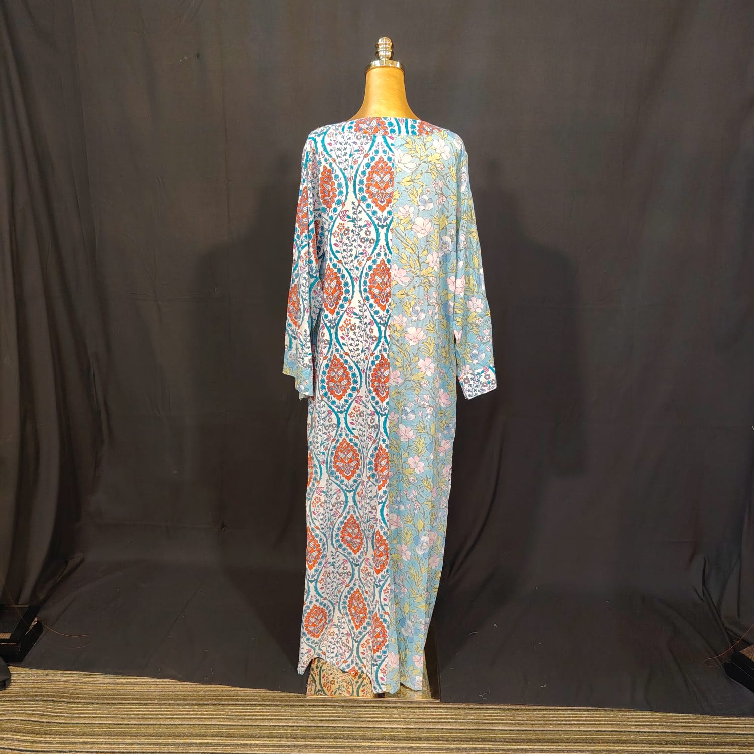 L-XL Noorain Cotton Printed Dress 57" Long Jalabiya