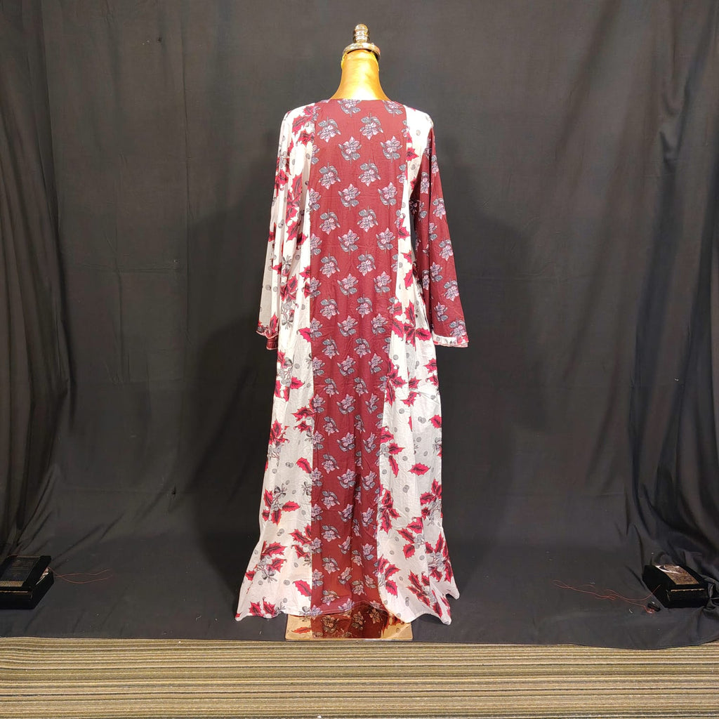 S-M Nura Cotton Printed Dress 57" Long Jalabiya