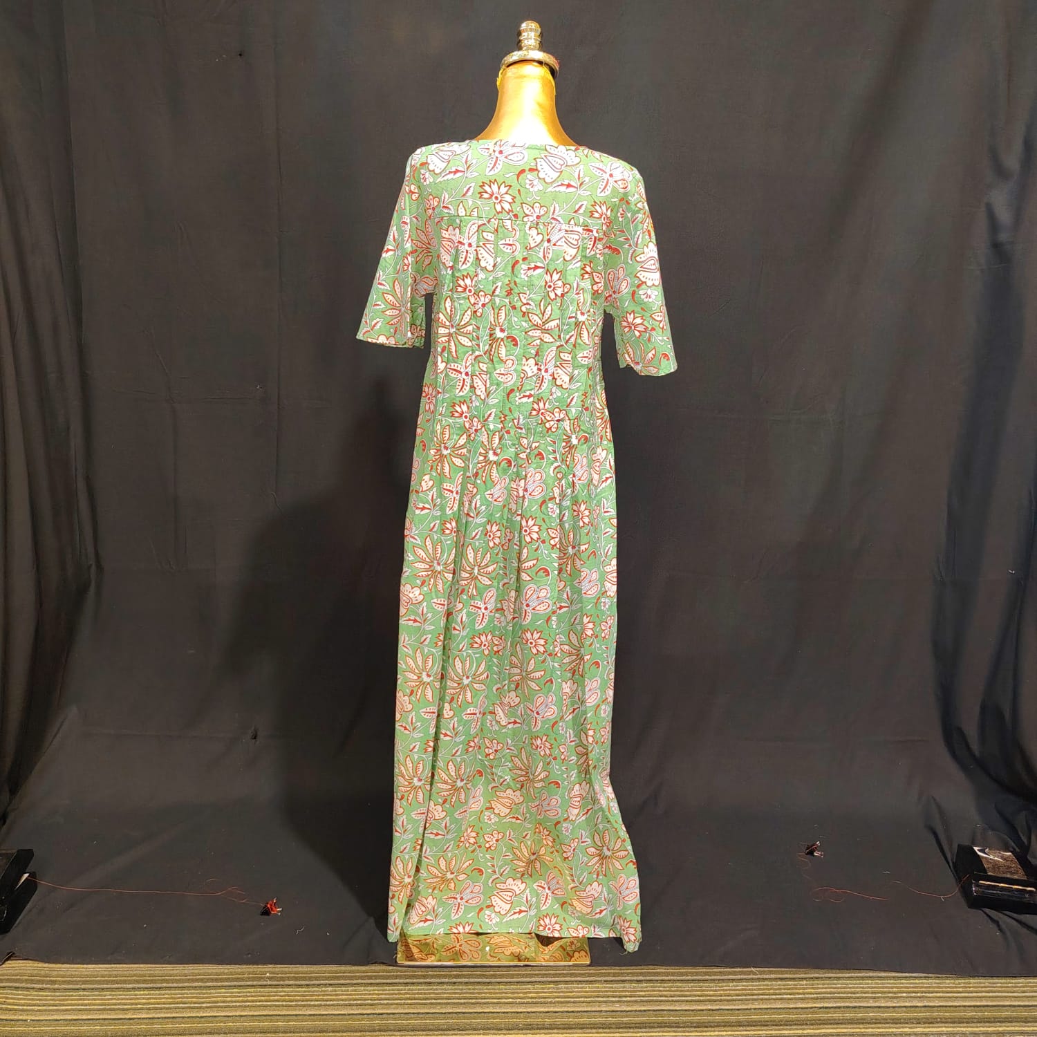 S-M Nahla Cotton Printed Dress 57" Long Jalabiya
