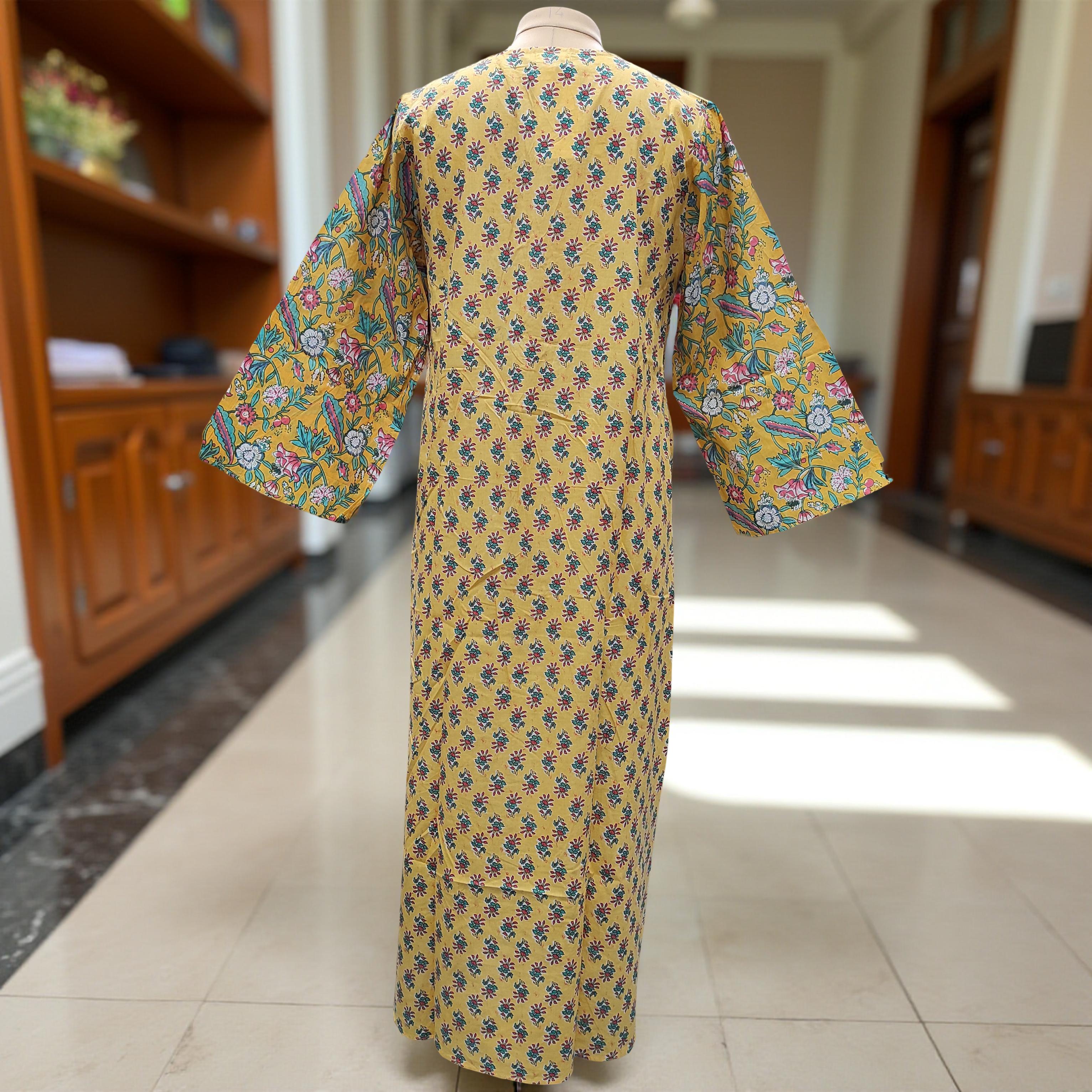 L/XL Nobila Printed Cotton Dress 57" Long Jalabiya