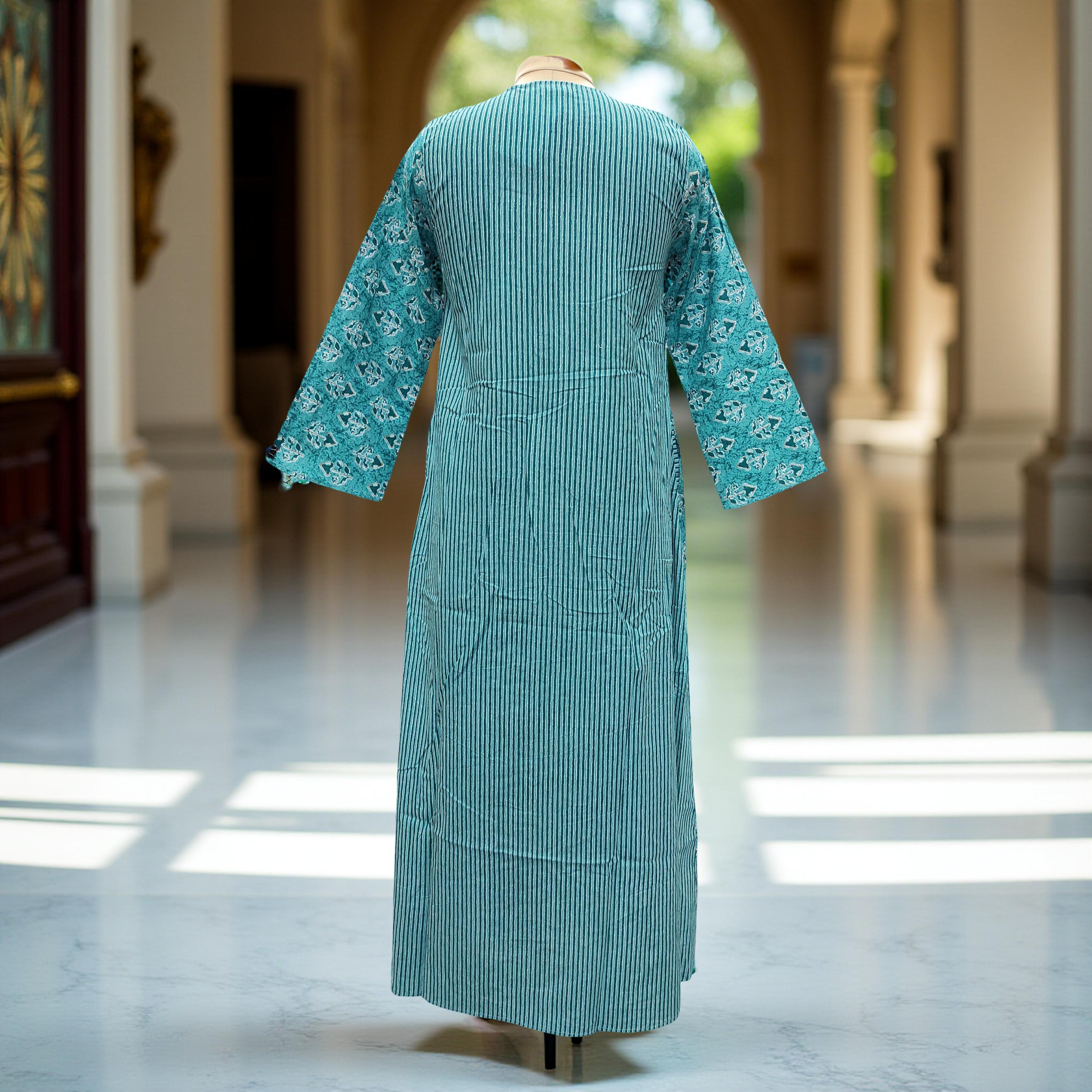 S/M Nobila Printed Cotton Dress 57" Long Jalabiya