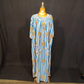 L-XL Nawaar Cotton Printed Dress 57" Long Jalabiya