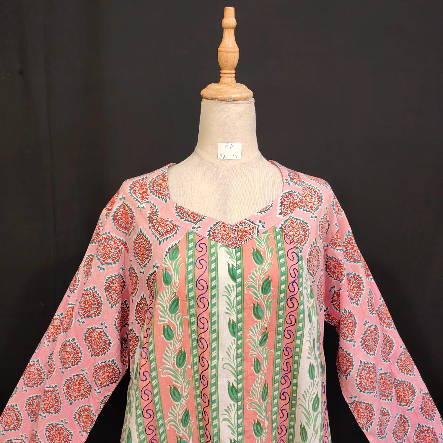 S-M Naija Printed Cotton Dress 57" Long Jalabiya