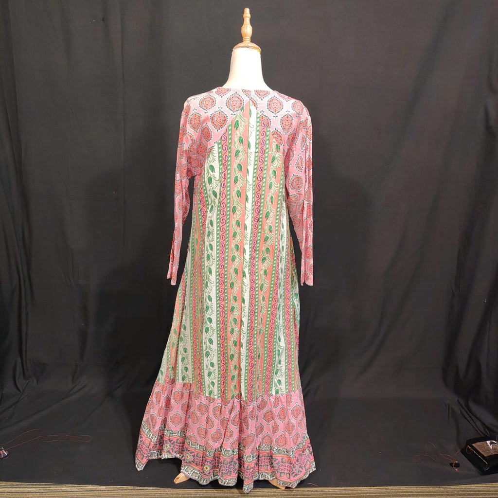 S-M Naija Printed Cotton Dress 57" Long Jalabiya