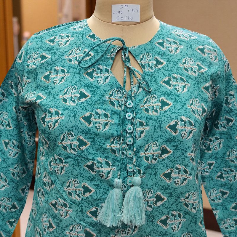 S/M Nobila Printed Cotton Dress 57" Long Jalabiya