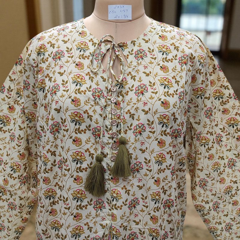 S/M Nobila Printed Cotton Dress 57" Long Jalabiya