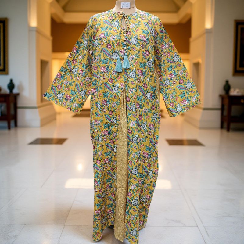 S/M Nobila Printed Cotton Dress 57" Long Jalabiya