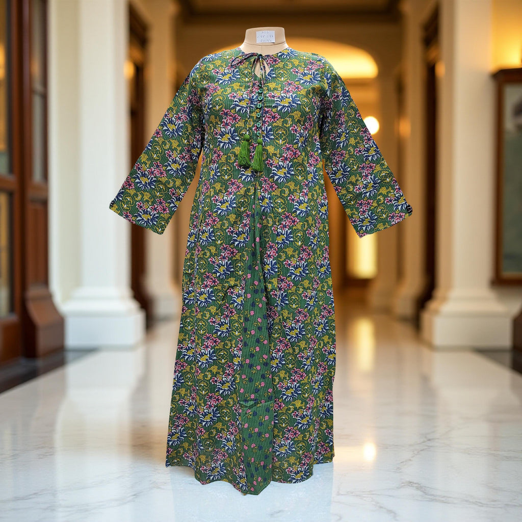 XS/S Nobila Printed Cotton Dress 54" Long Jalabiya