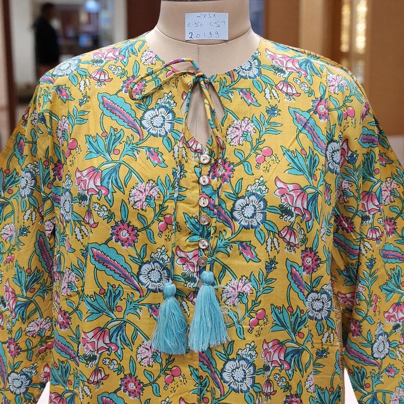 S/M Nobila Printed Cotton Dress 57" Long Jalabiya
