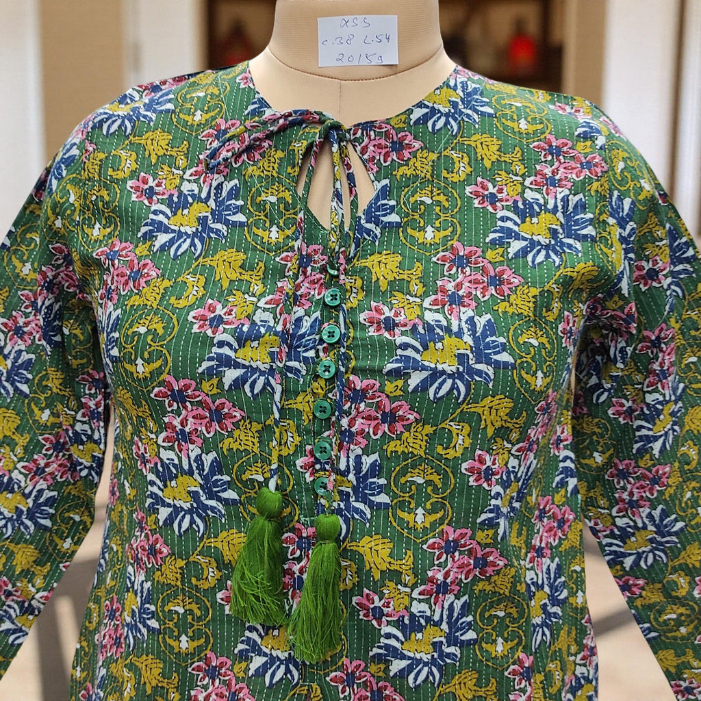 XS/S Nobila Printed Cotton Dress 54" Long Jalabiya