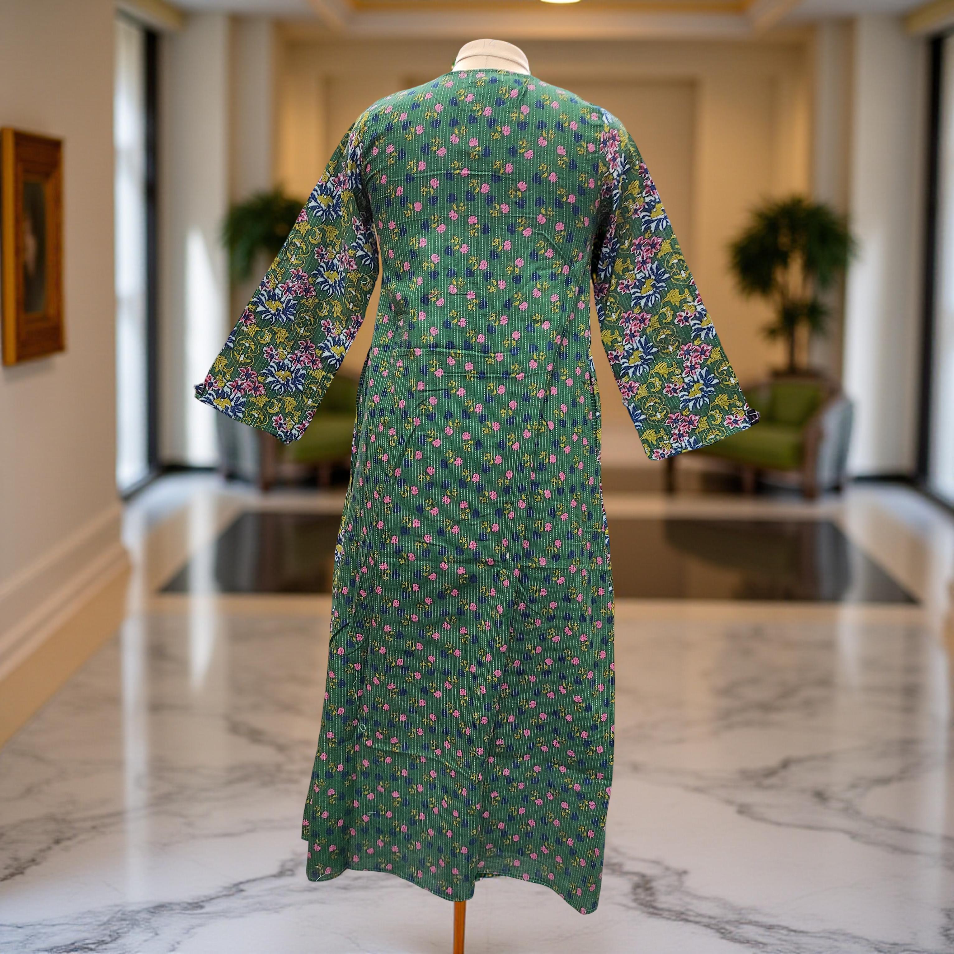 XS/S Nobila Printed Cotton Dress 54" Long Jalabiya