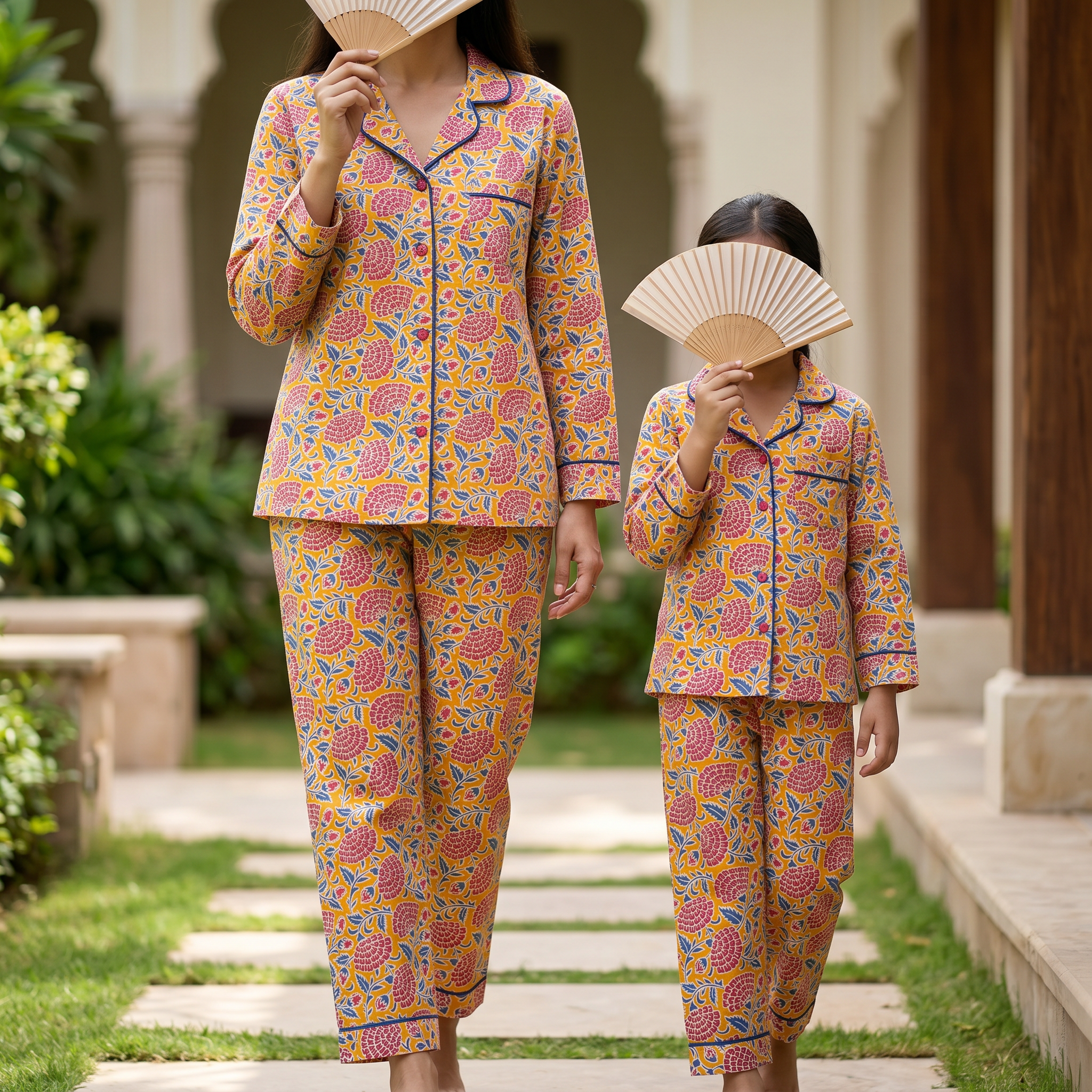 Cotton Long Sleeves Pajama Set 2 Pcs Set