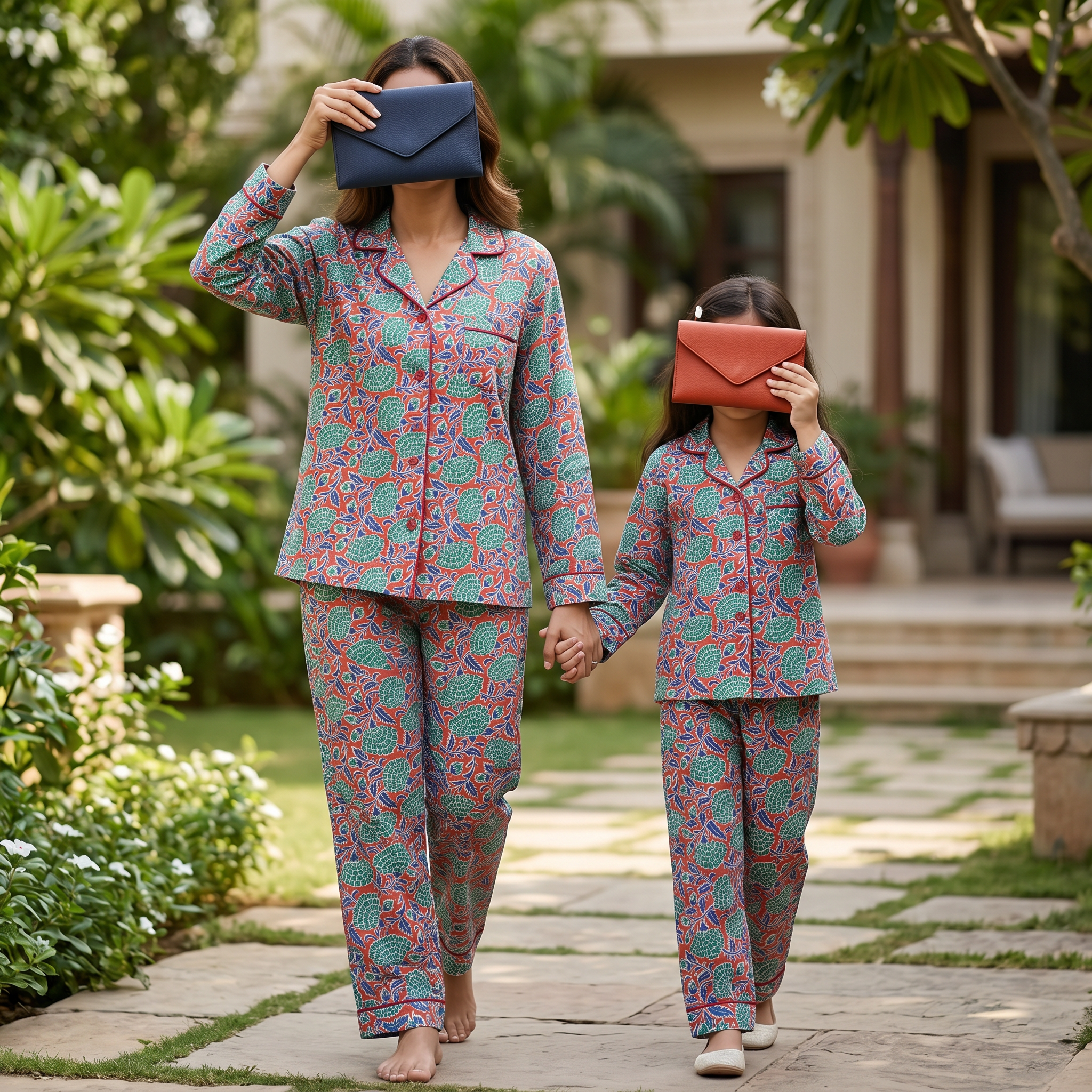 Cotton Long Sleeves Pajama Set 2 Pcs Set