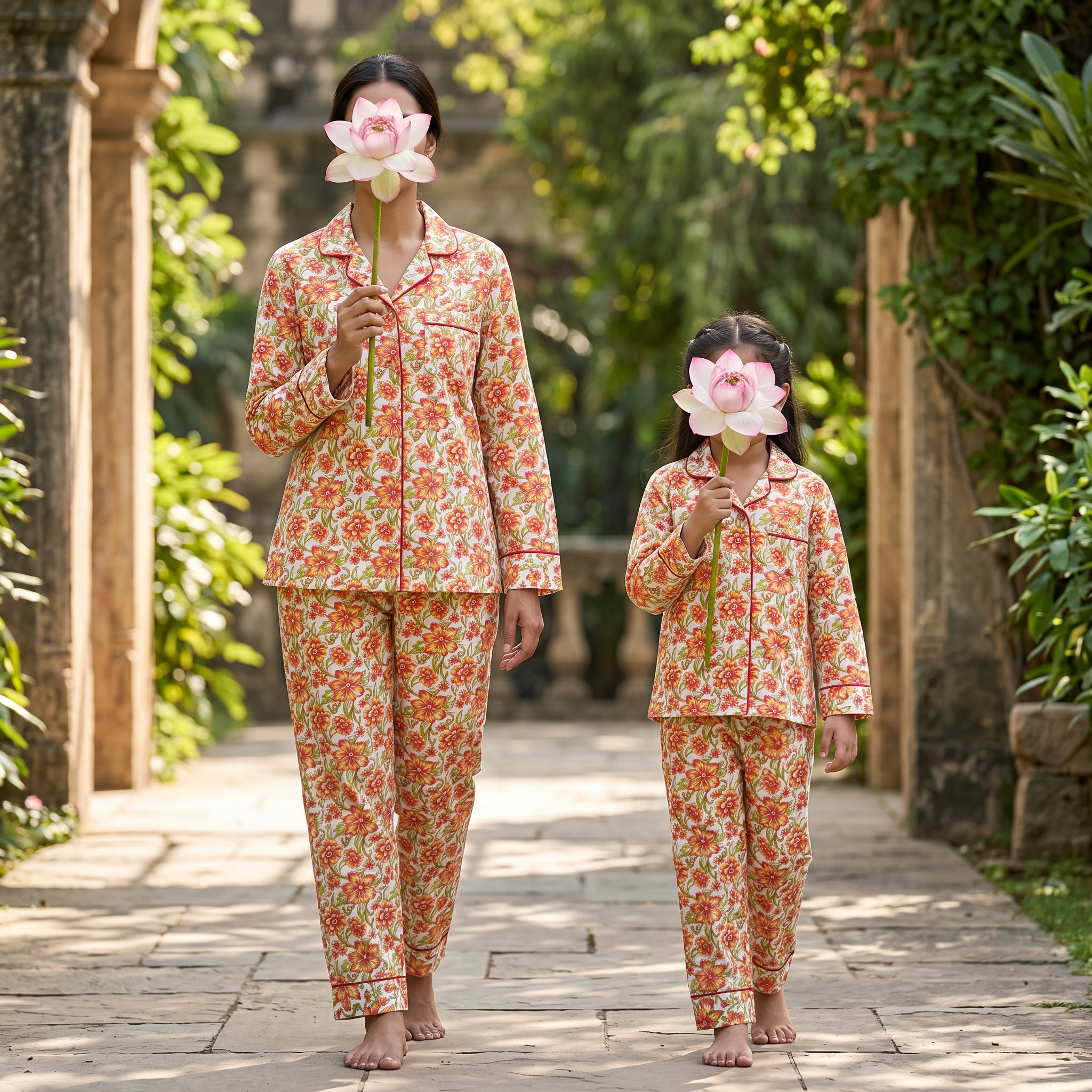 Cotton Long Sleeves Pajama Set 2 Pcs Set