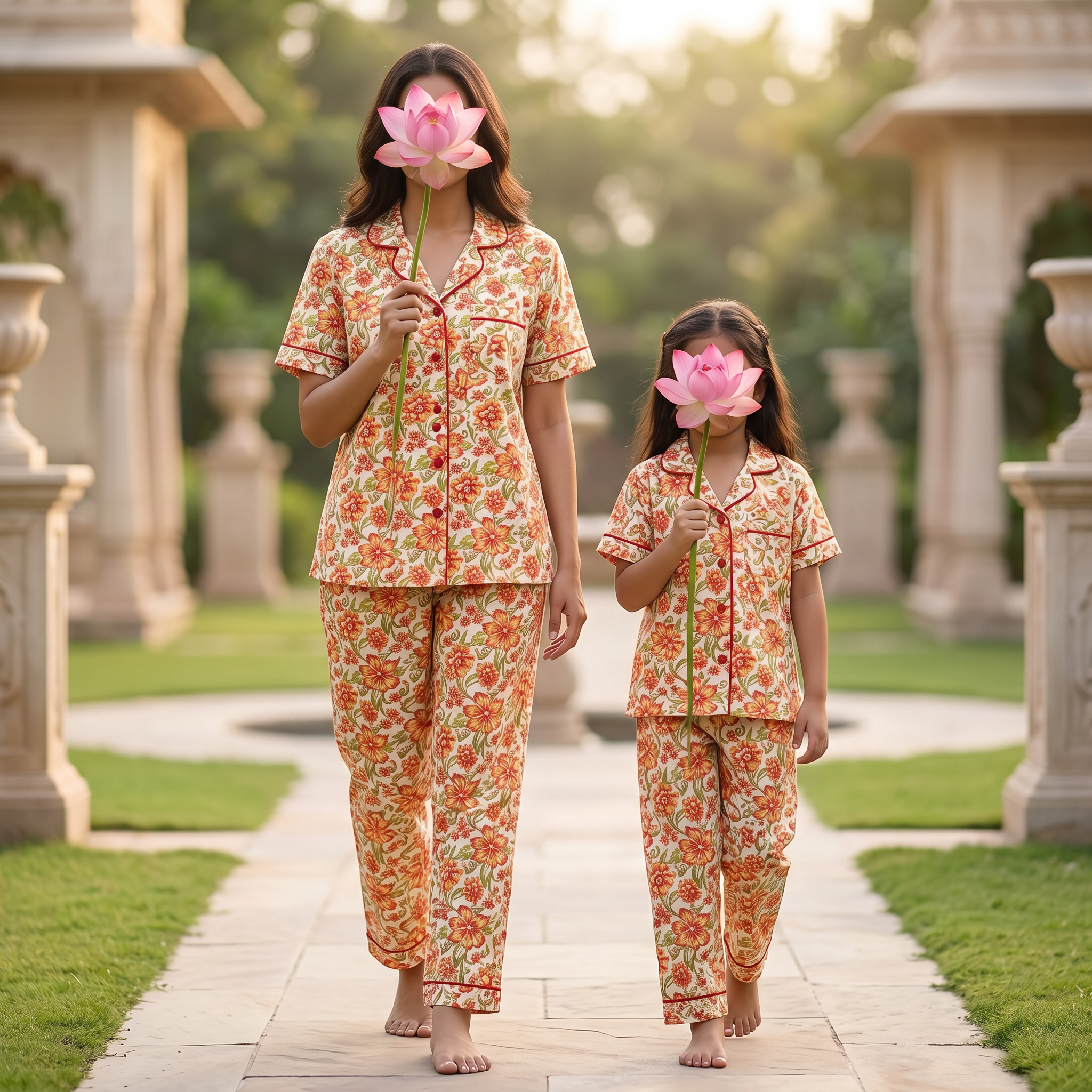 Cotton Short Sleeves Pajama Set 2 Pcs Set