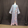 S-M Princess Printed Cotton Dress 57" Long Jalabiya