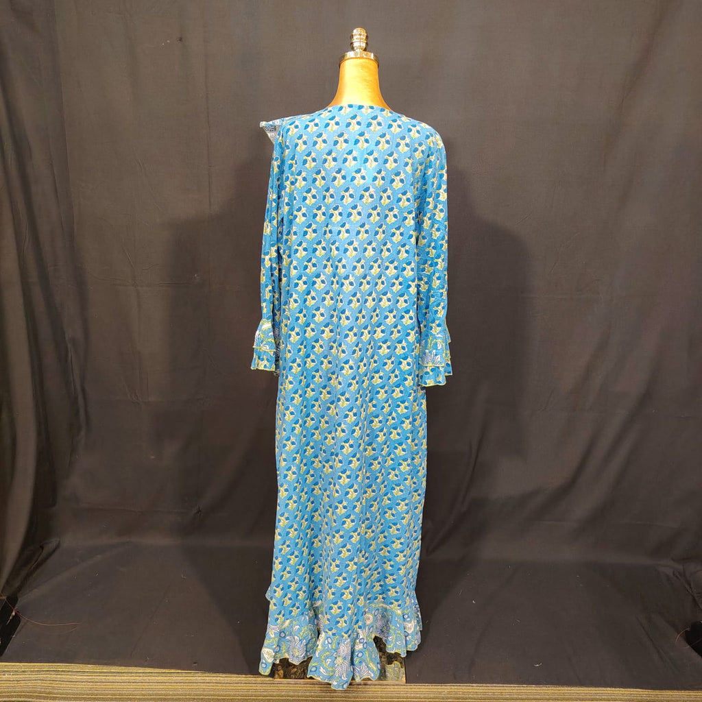 L-XL Princess Cotton Printed Dress 57" Long Jalabiya