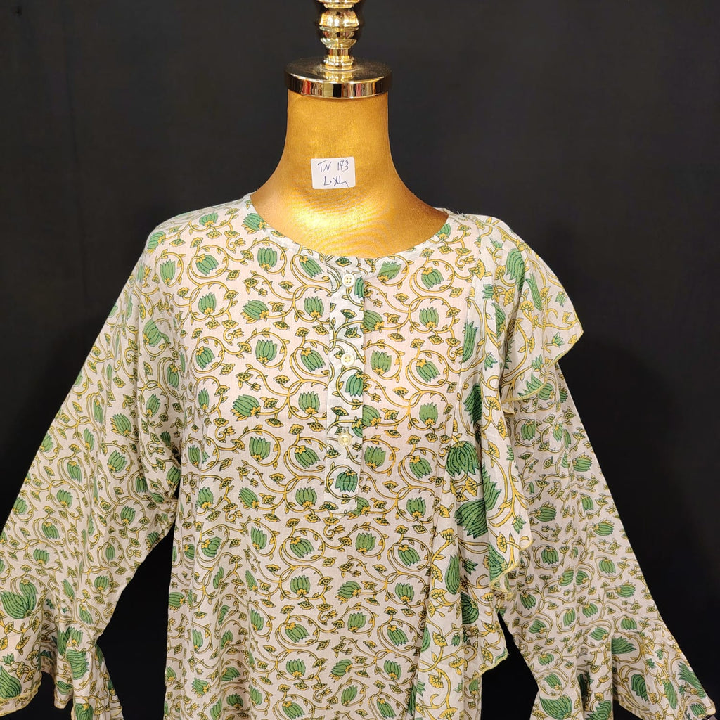 L-XL Princess Cotton Printed Dress 57" Long Jalabiya