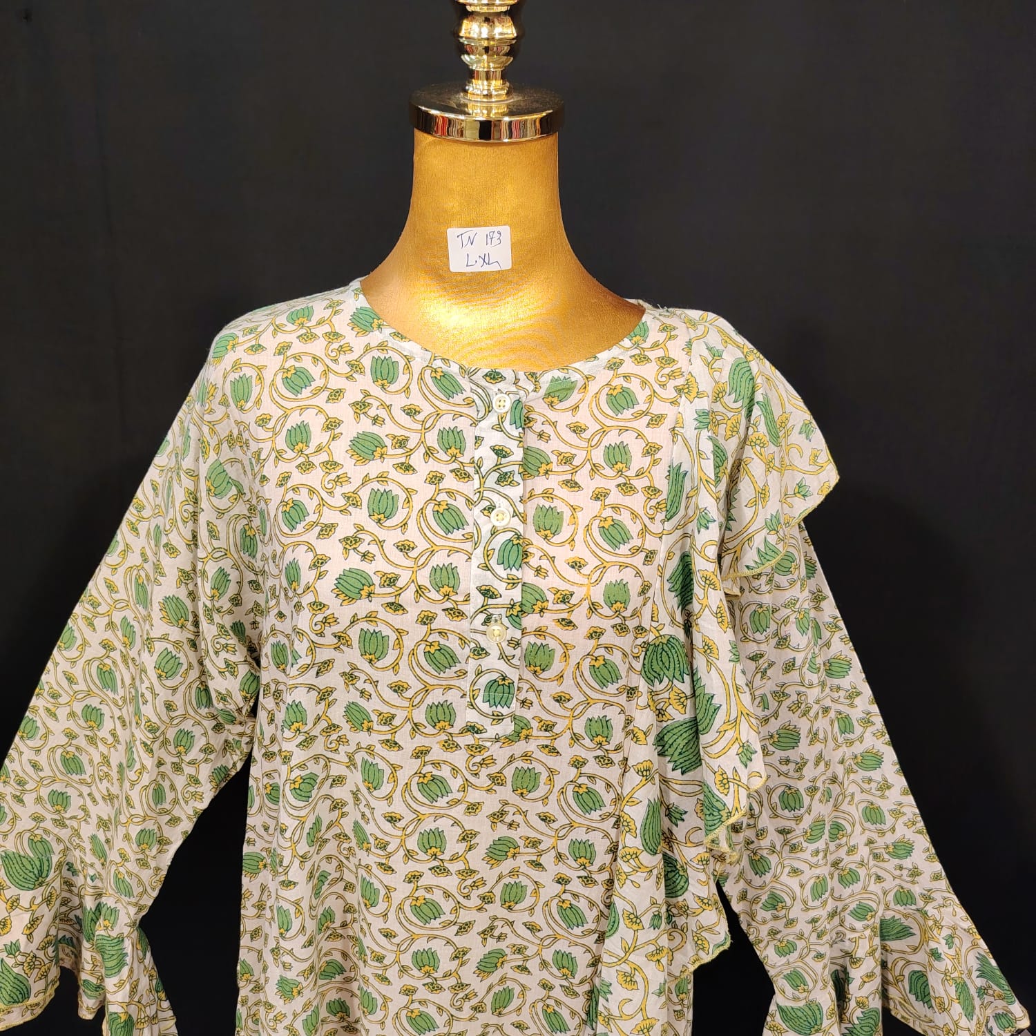 L-XL Princess Cotton Printed Dress 57" Long Jalabiya
