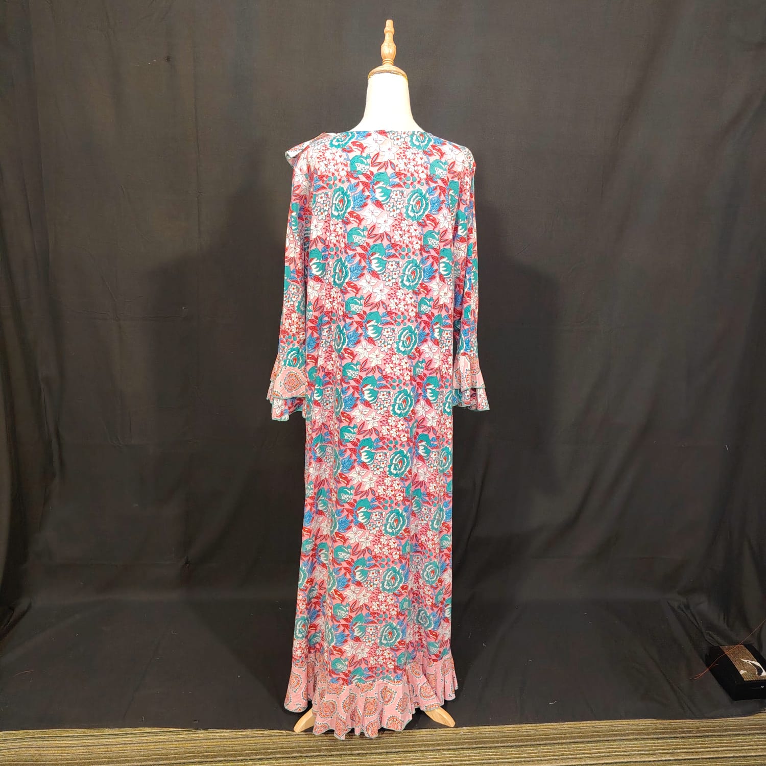 L-XL Princess Cotton Printed Dress 57" Long Jalabiya