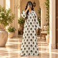 S/M Sparrow Crystal Printed Cotton Long Dress Jalabiya – 57