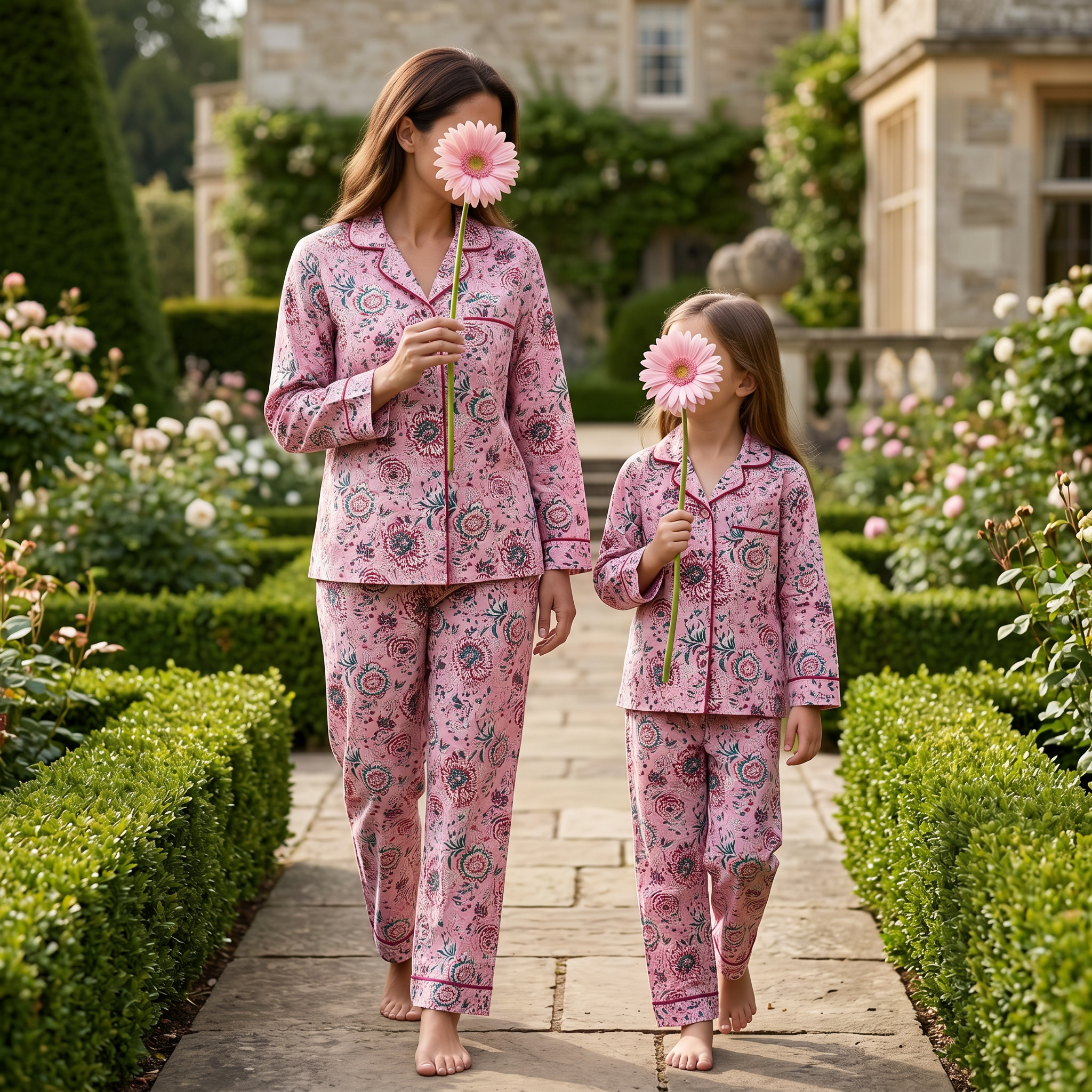 Cotton Long Sleeves Pajama Set 2 Pcs Set
