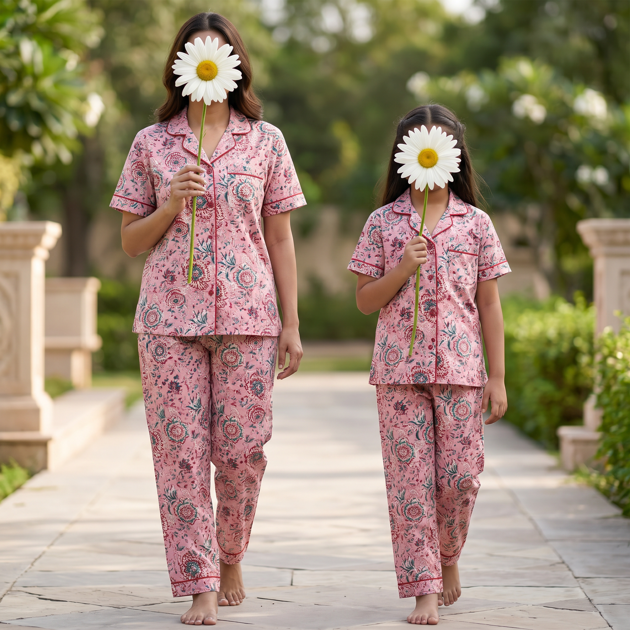 Cotton Short Sleeves Pajama Set 2 Pcs Set