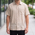 Size L Luxury Linen Short Sleeve Shirt