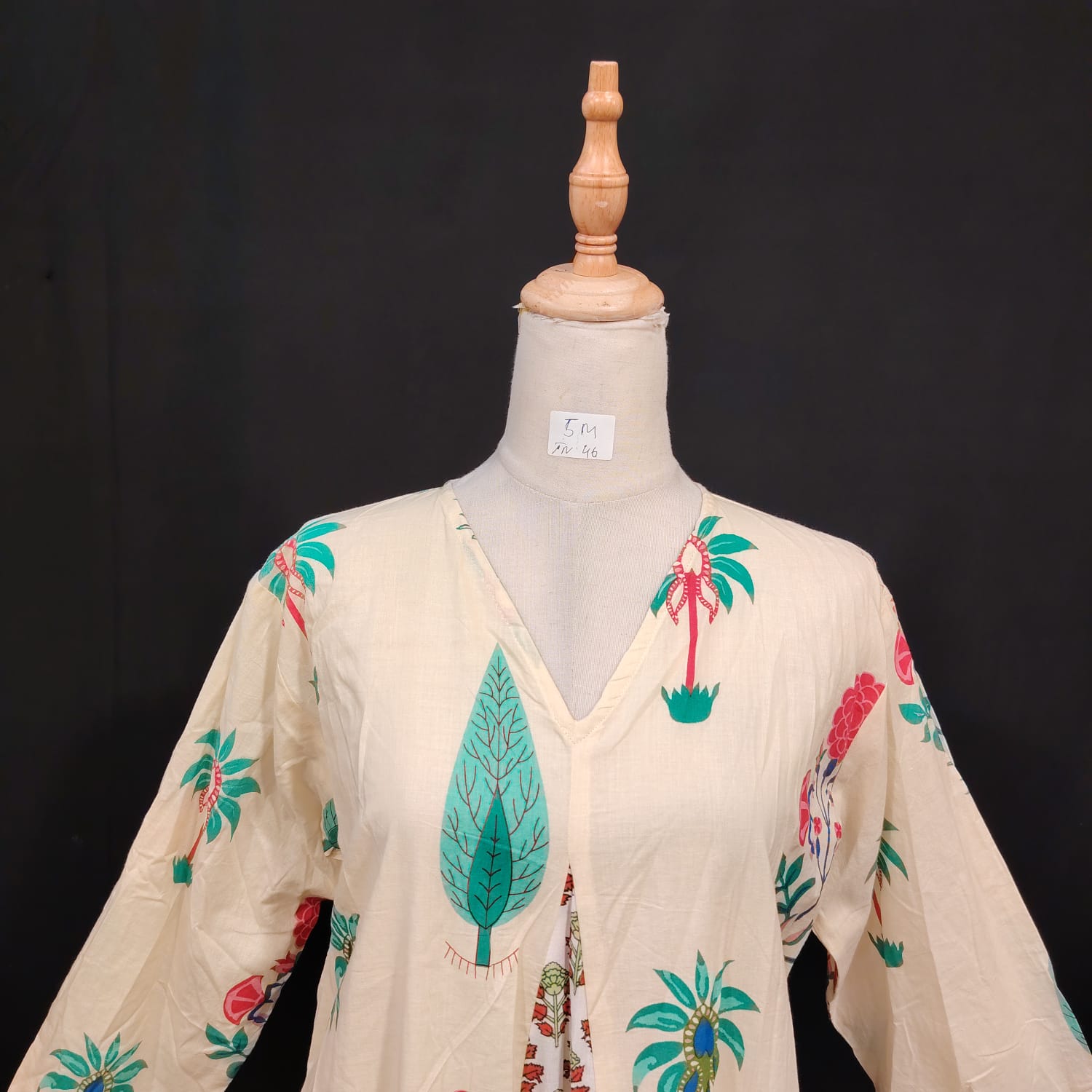 S-M Rukiya Cotton Printed Dress 57" Long Jalabiya